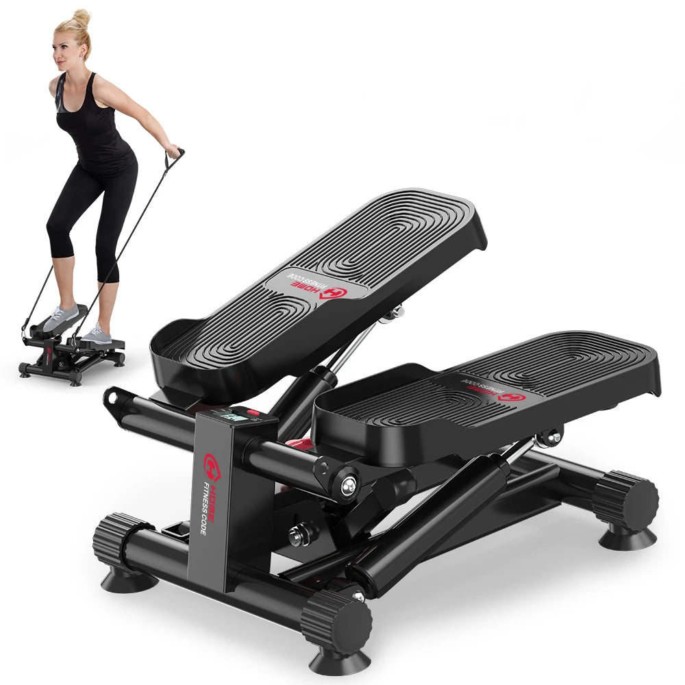 Mini Stepper Compact  avec Elastiques de Résistance – Fitness Maison & Bureau