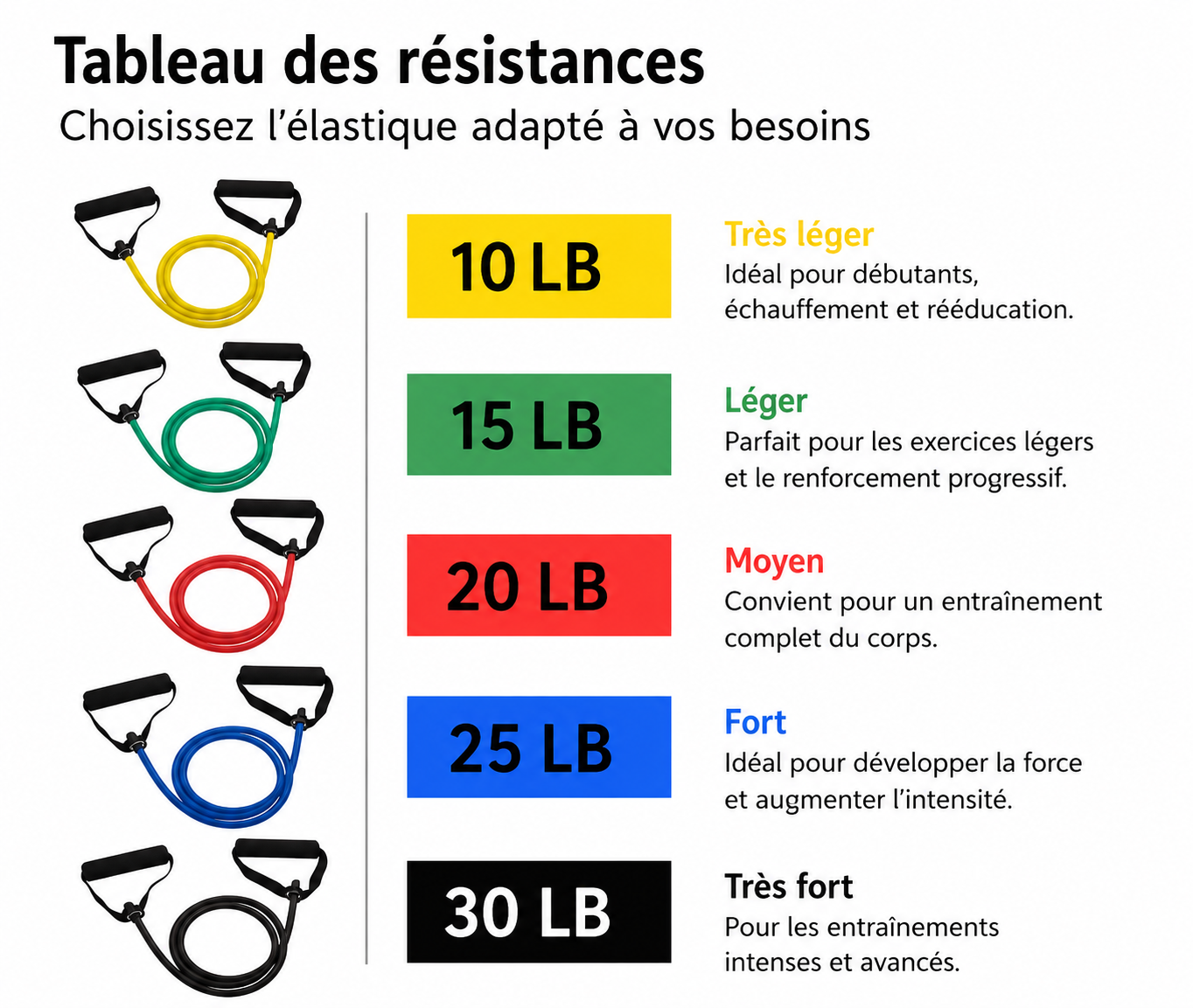 Bandes Elastiques Fitness - Renforcement & Tonification du Corps