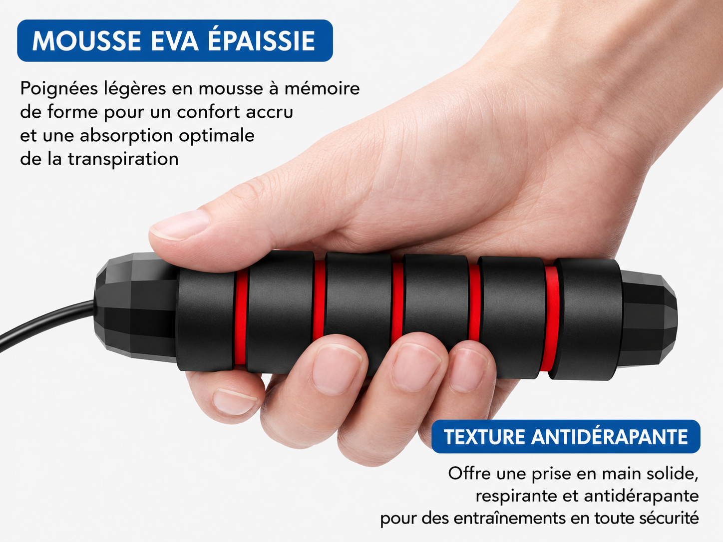 Corde à Sauter Réglable en Acier Anti-Enchevêtrement – Cardio & Fitness