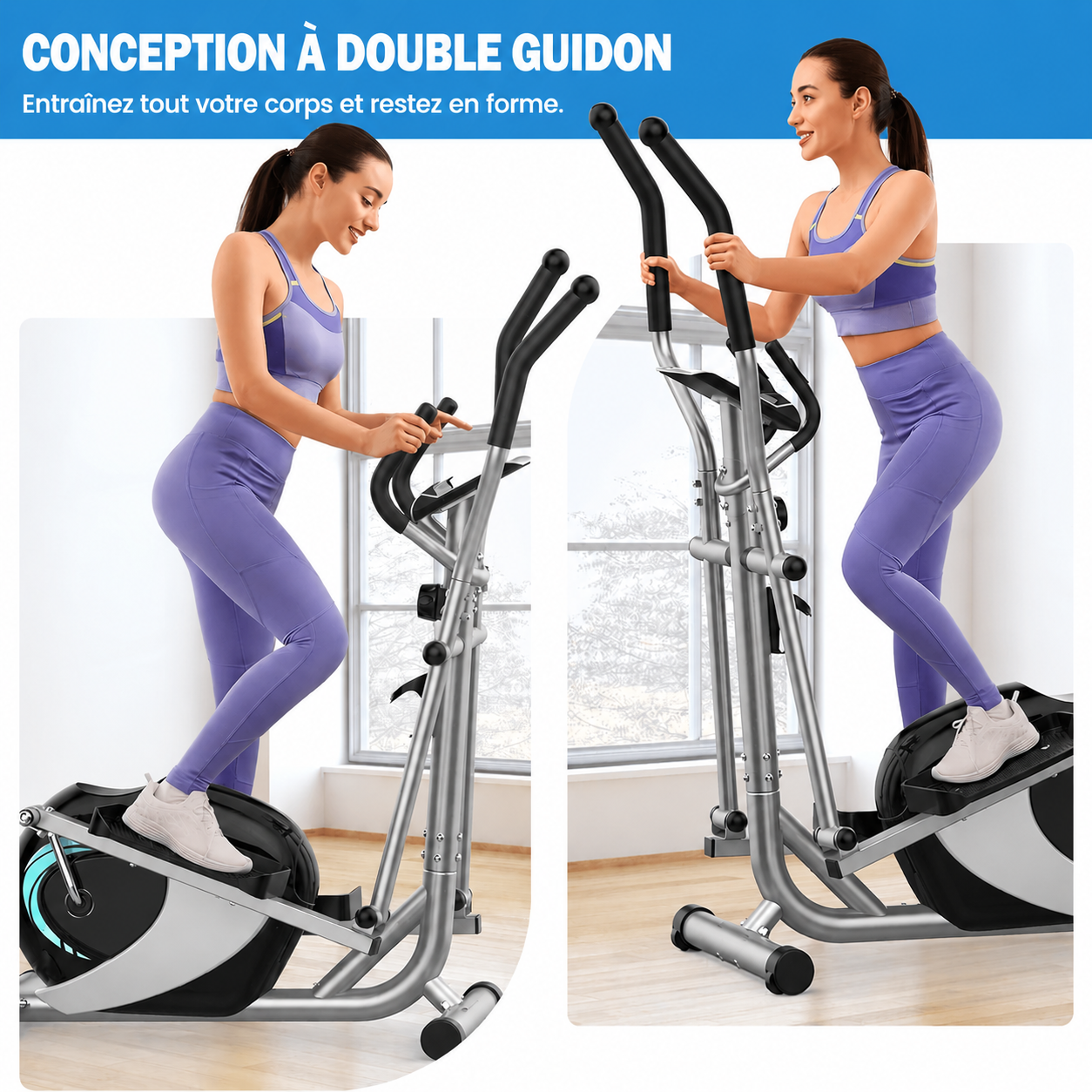 Vélo Elliptique Magnétique 8 Niveaux – Cardio Fitness Maison
