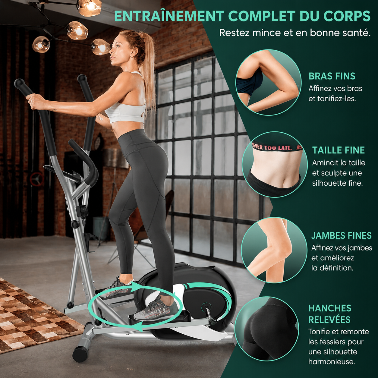 Vélo Elliptique Magnétique 8 Niveaux – Cardio Fitness Maison