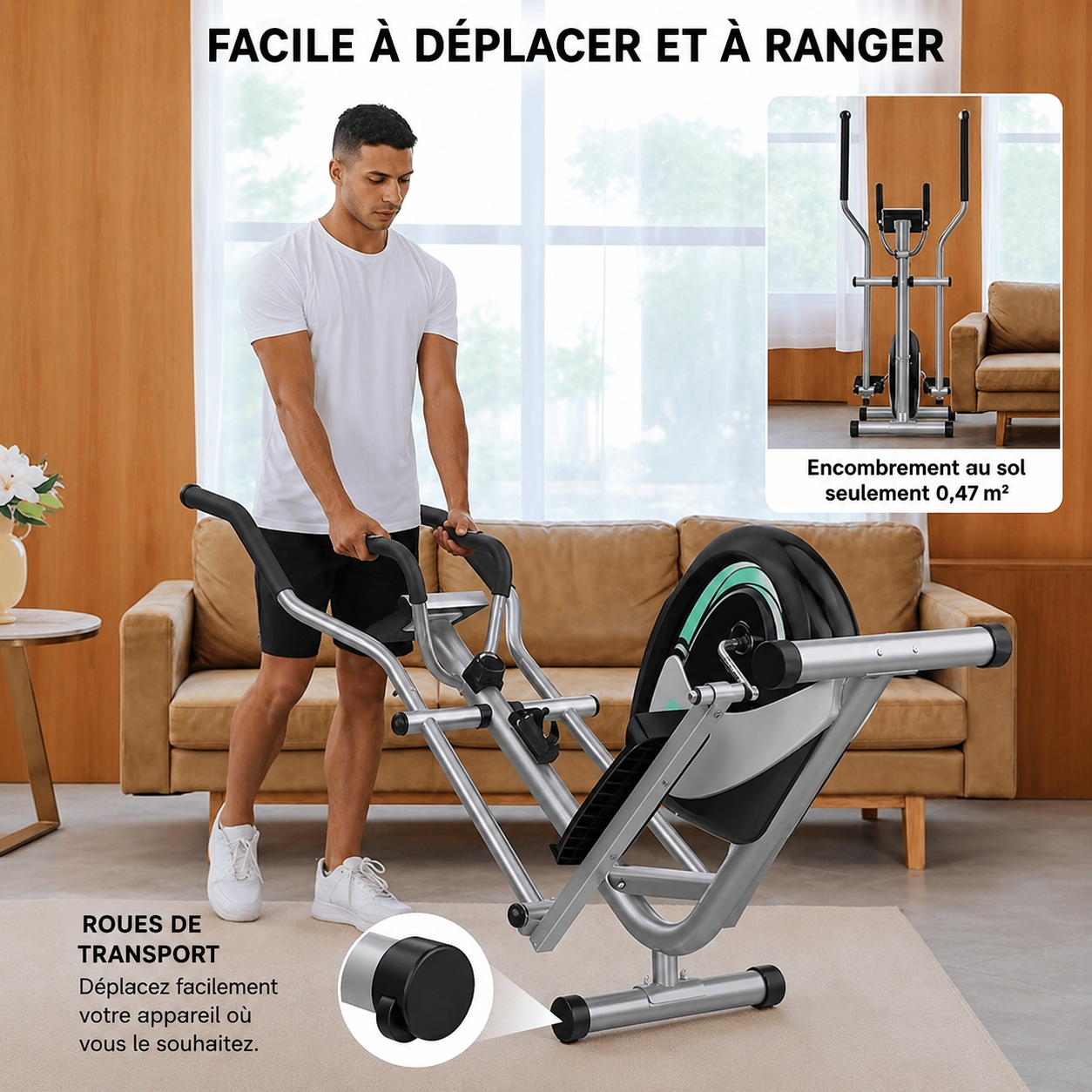 Vélo Elliptique Magnétique 8 Niveaux – Cardio Fitness Maison