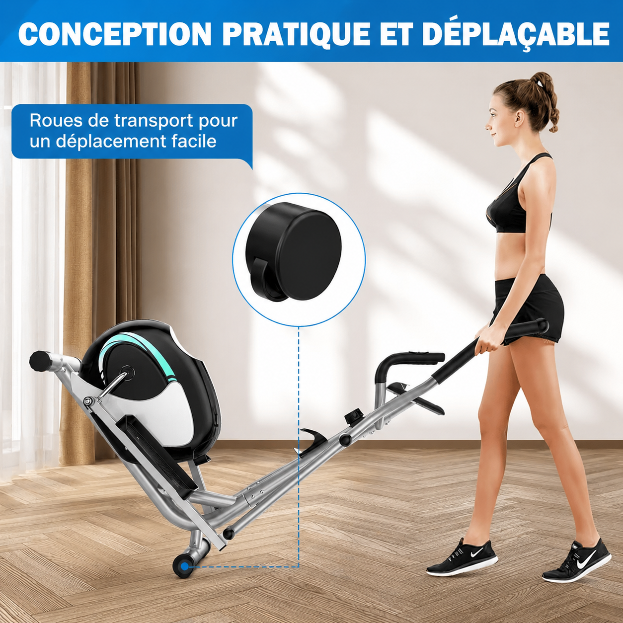 Vélo Elliptique Magnétique 8 Niveaux – Cardio Fitness Maison