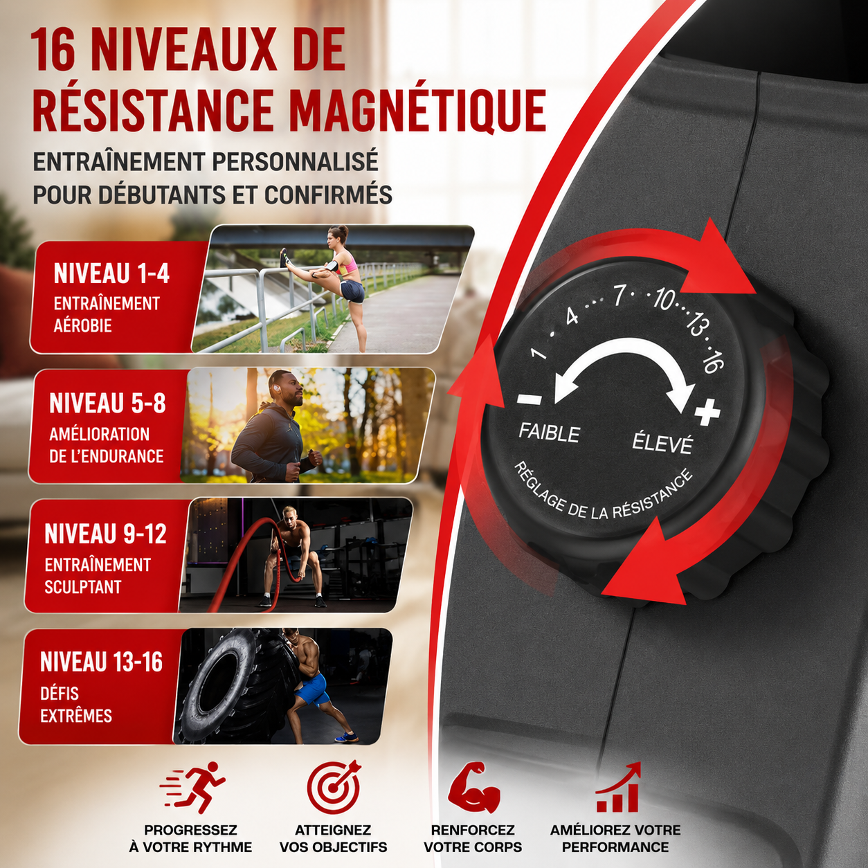 Rameur Magnétique Pliable Bluetooth 16 Niveaux – Charge Max 150 kg