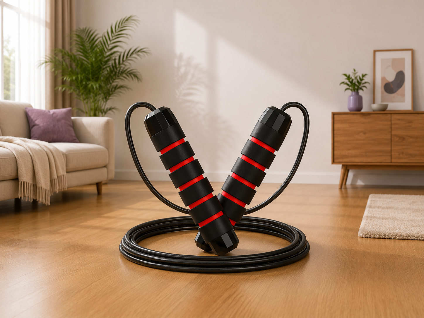 Corde à Sauter Réglable en Acier Anti-Enchevêtrement – Cardio & Fitness