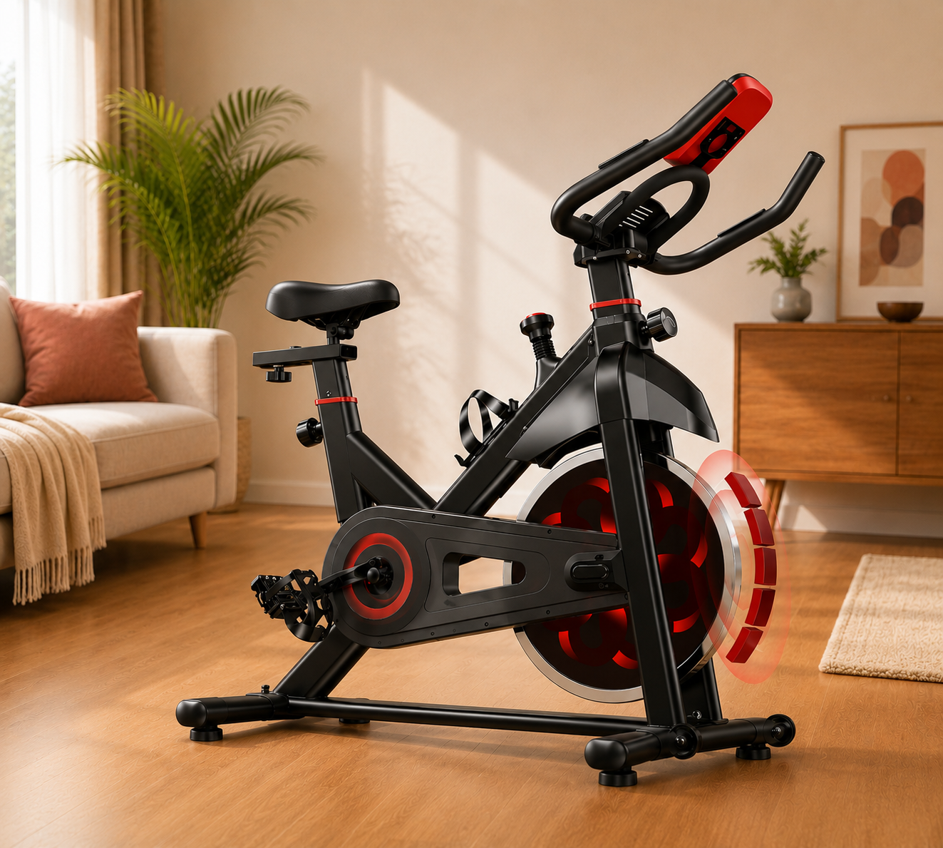 Vélo spinning intérieur – Volant 6 kg, magnétique, cardio, 150 kg