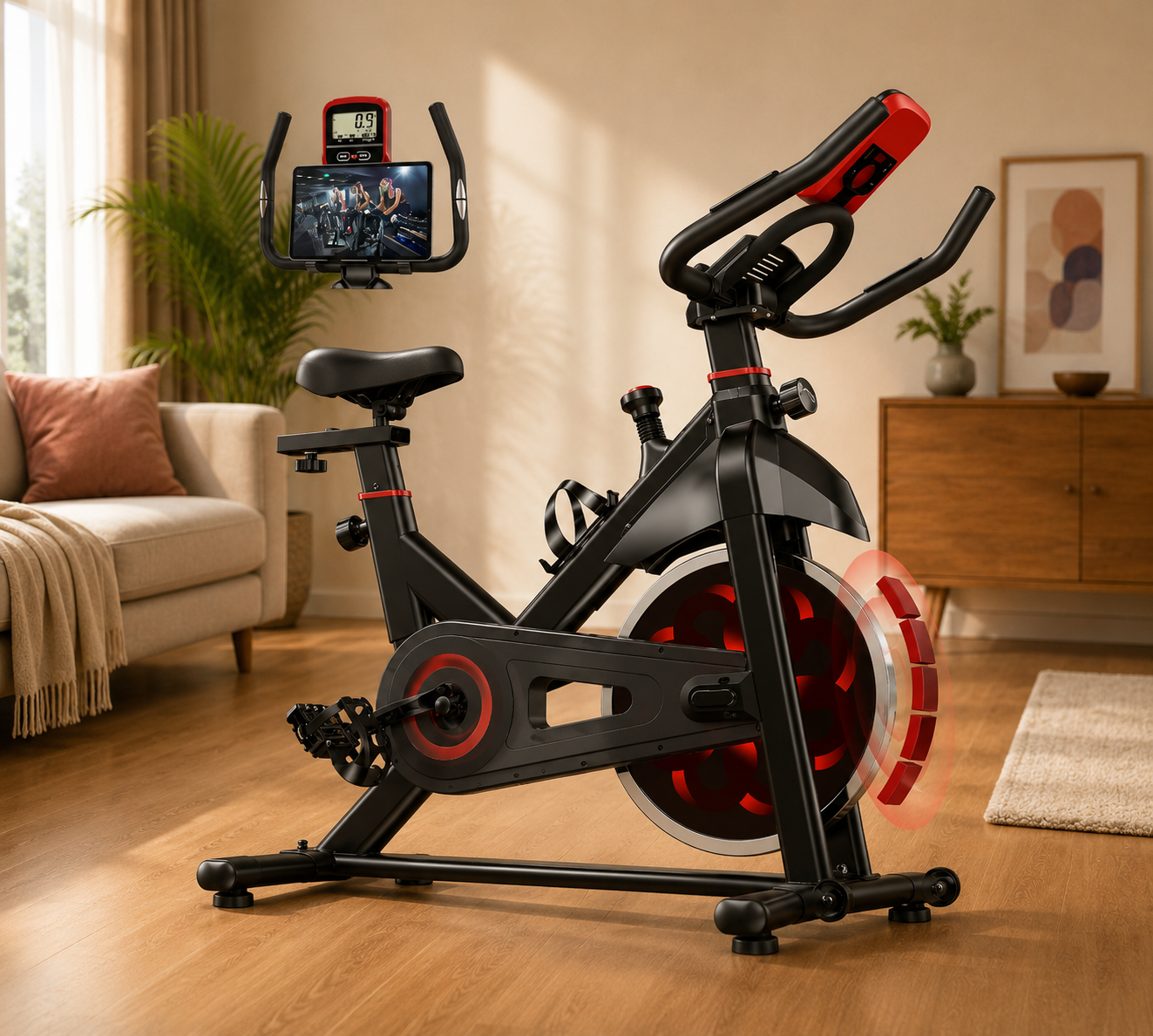 Vélo spinning intérieur – Volant 6 kg, magnétique, cardio, 150 kg