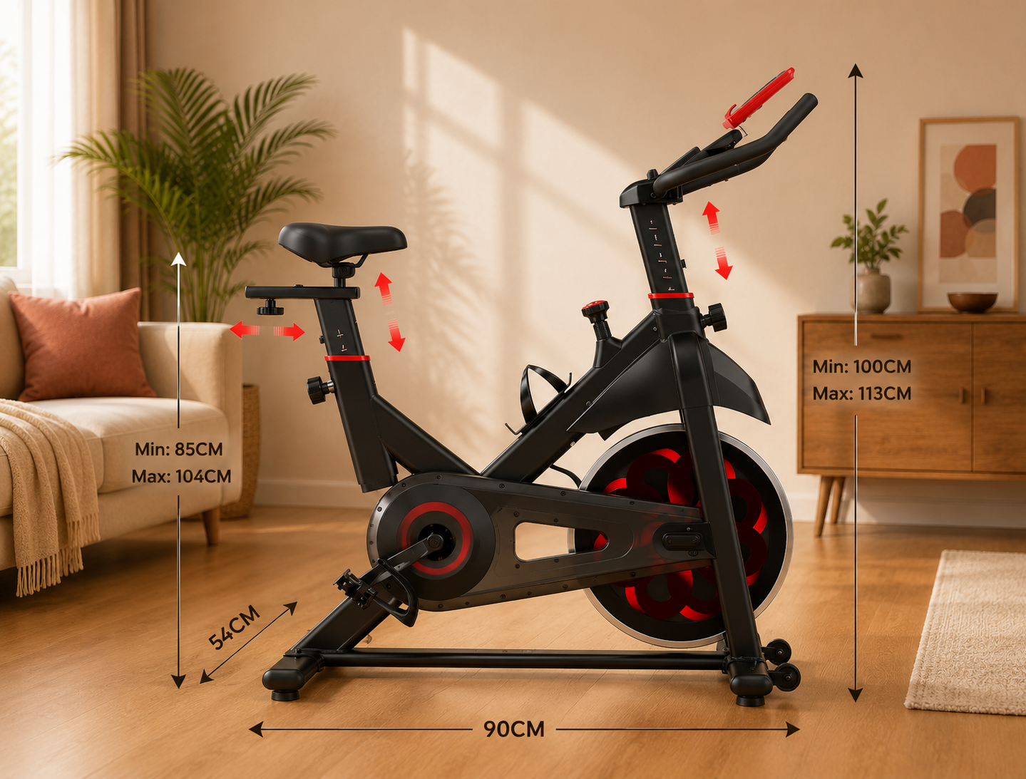 Vélo spinning intérieur – Volant 6 kg, magnétique, cardio, 150 kg