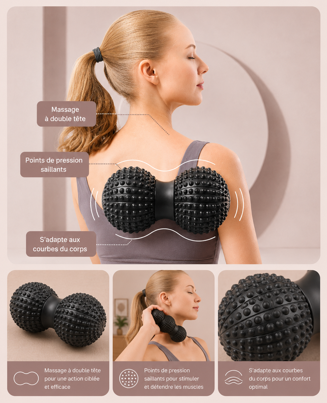 Boule de Massage Cacahuète 6,5 cm – Fascia & Récupération Sportive