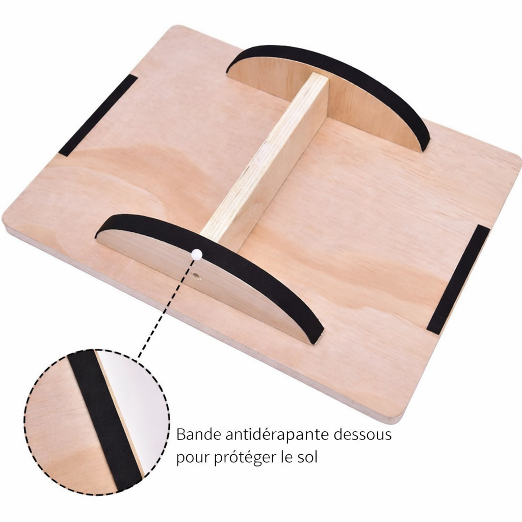 Planche d’équilibre en bois – Stabilité, gainage et renforcement complet