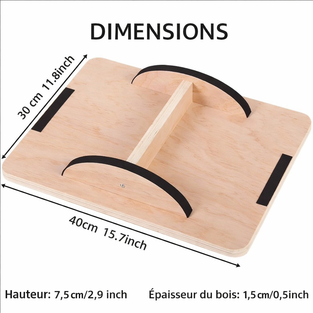 Planche d’équilibre en bois – Stabilité, gainage et renforcement complet