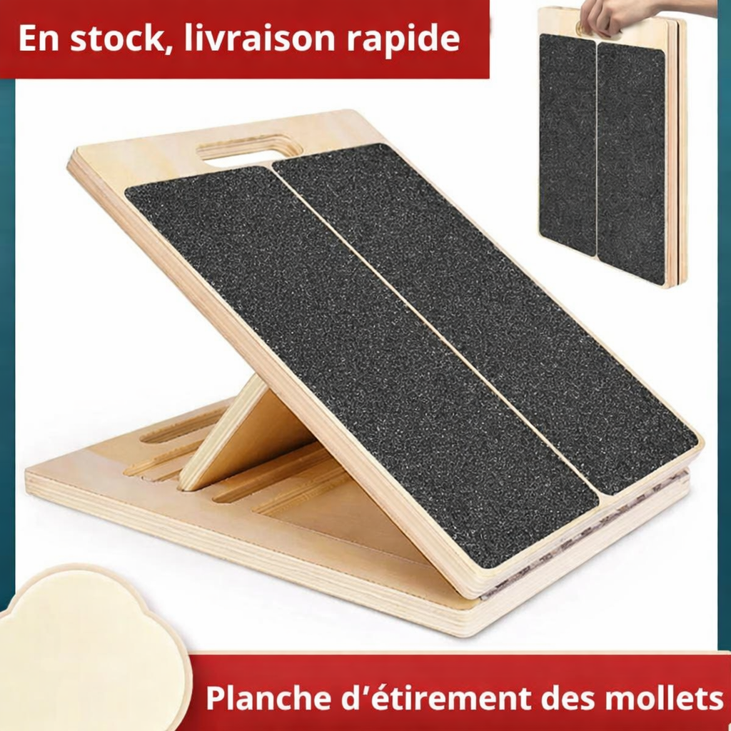 Planche inclinée réglable en bois – Étirement & Mobilité