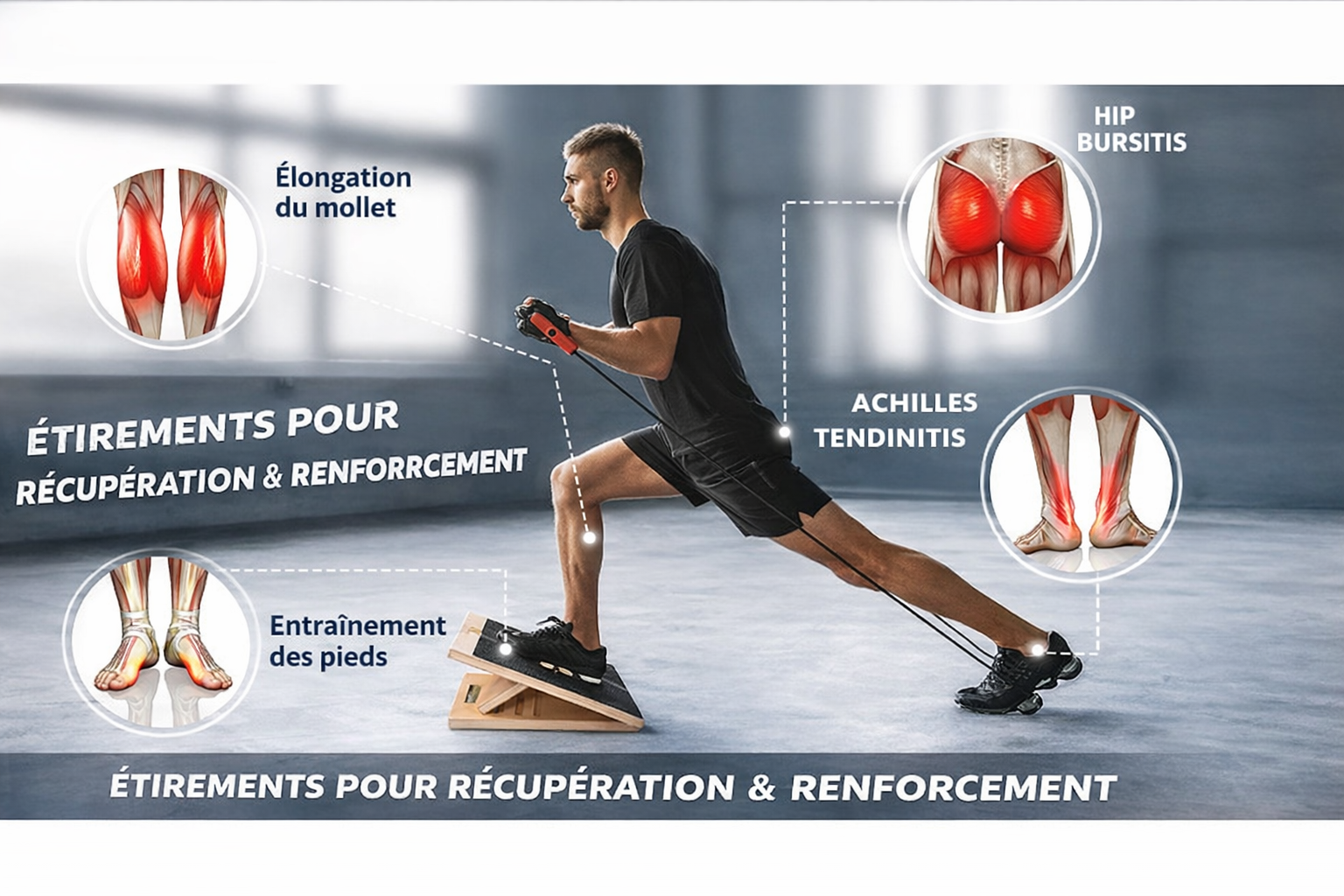 Planche inclinée réglable en bois – Étirement & Mobilité