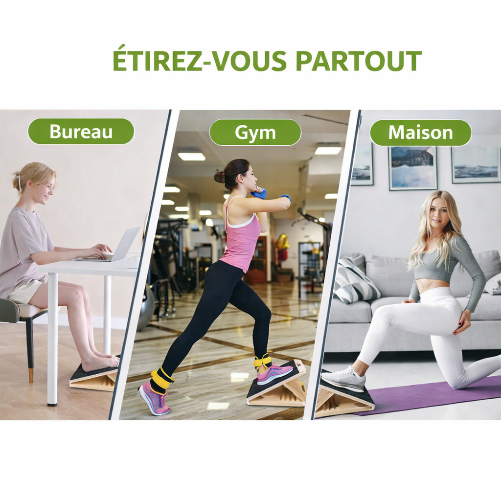 Planche inclinée réglable en bois – Étirement & Mobilité