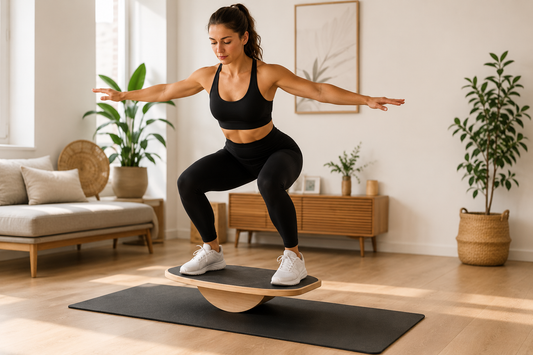 Planche d’équilibre en bois – Stabilité, gainage et renforcement complet