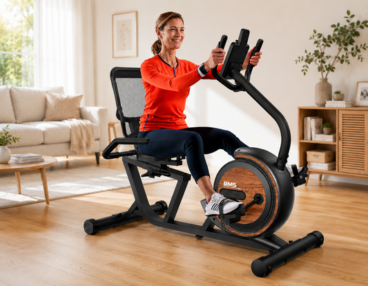 Vélo d'Exercice Couché Bominfit BM5 - 16 Niveaux Magnétiques Silencieux | Confort Rééducation