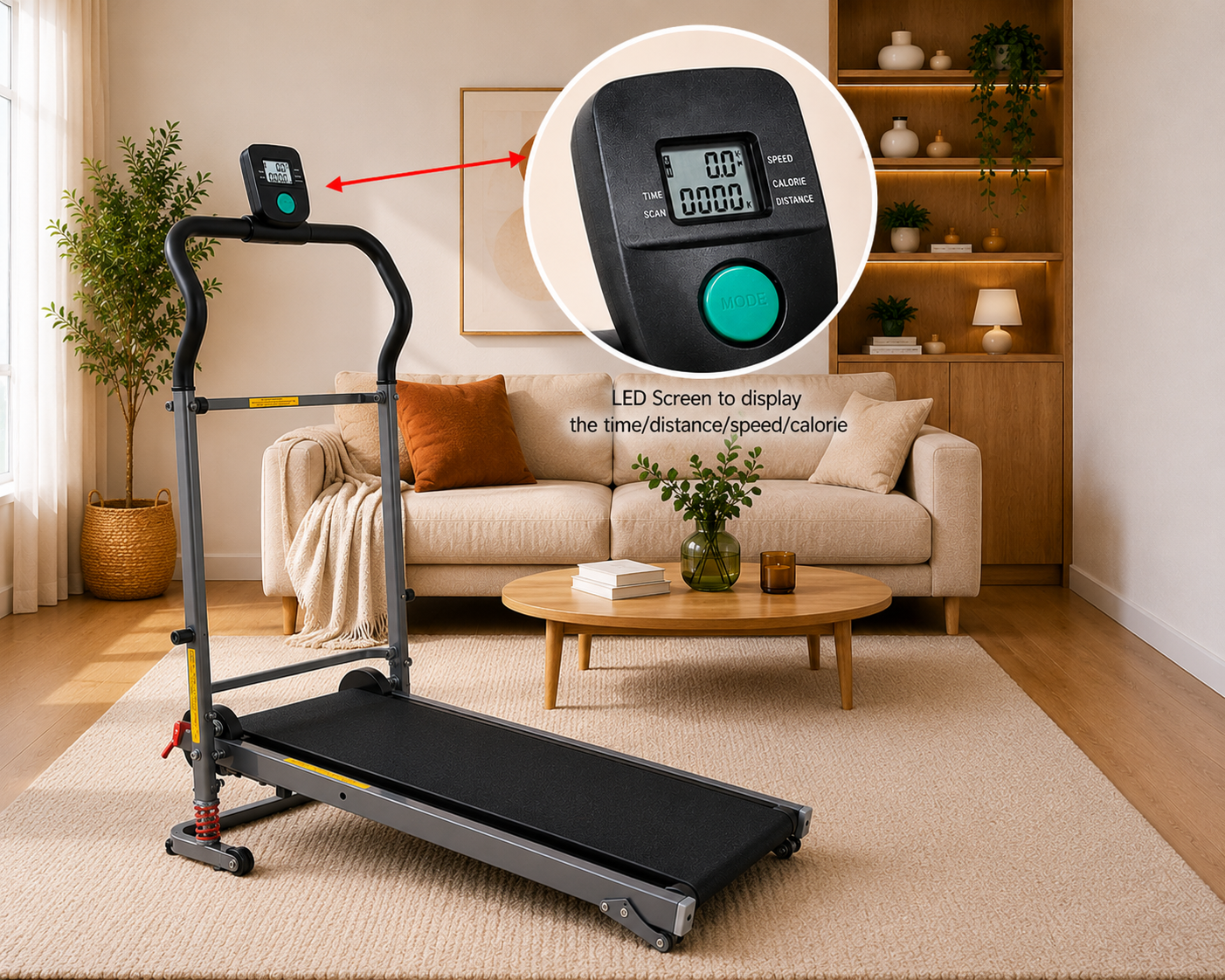 Tapis de Course Pliable Compact – Écran LED