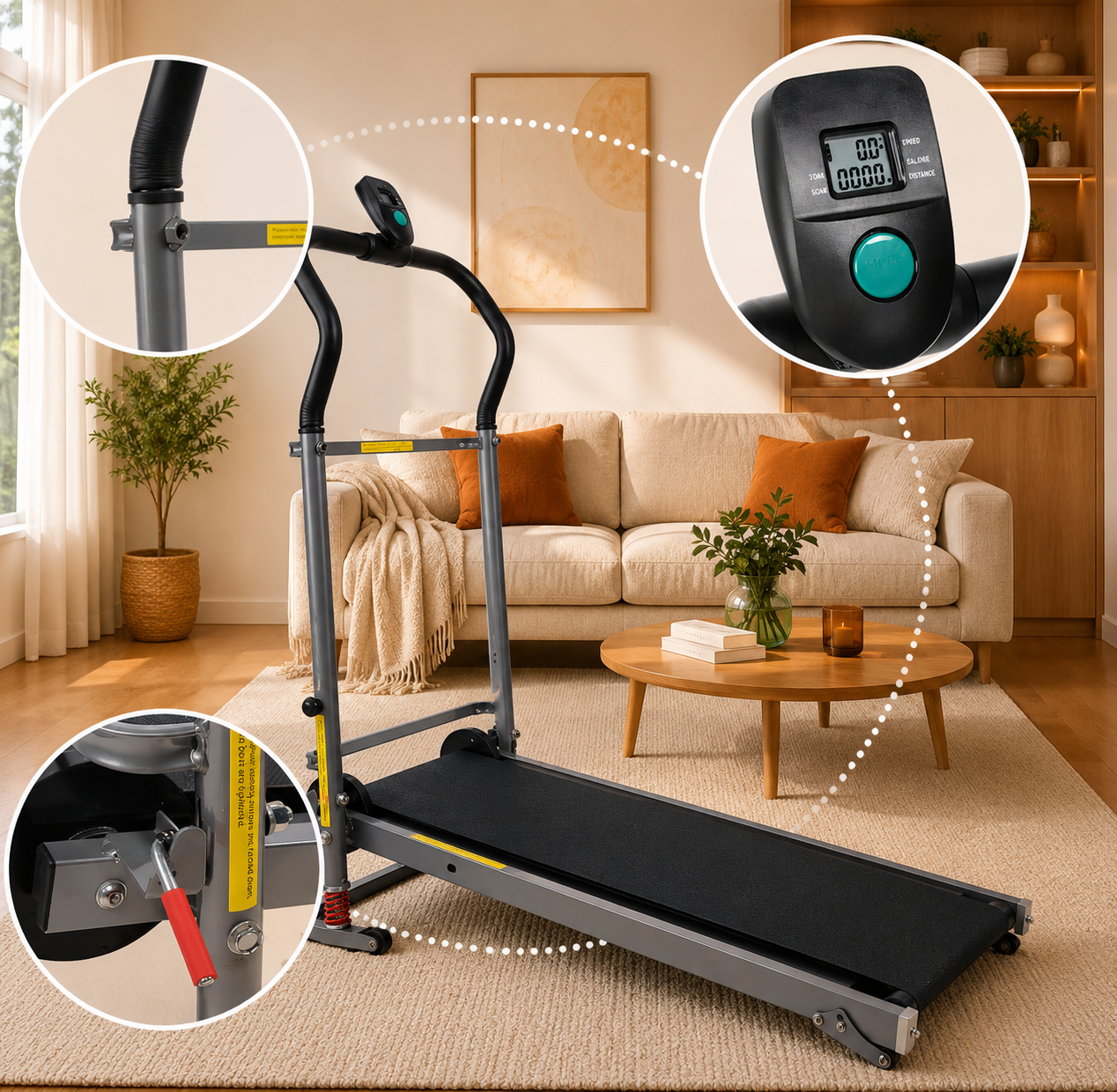 Tapis de Course Pliable Compact – Écran LED