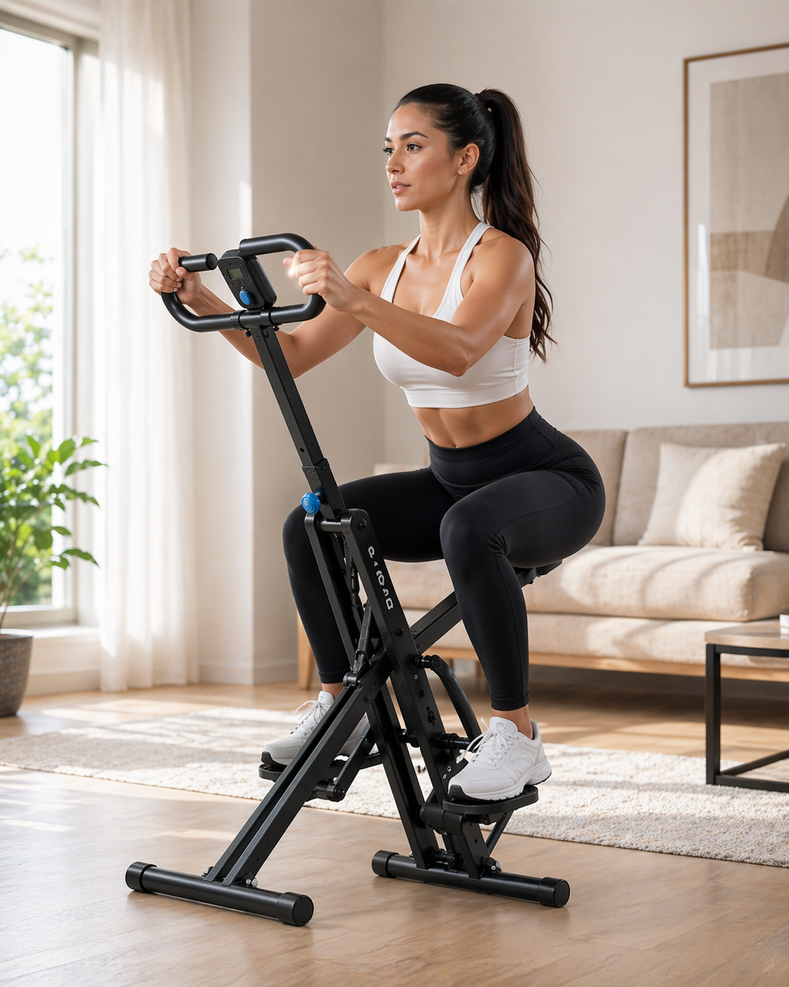 Machine à Squat 2-en-1 Pliable – Renforcement Jambes,  Fessiers & Abdos
