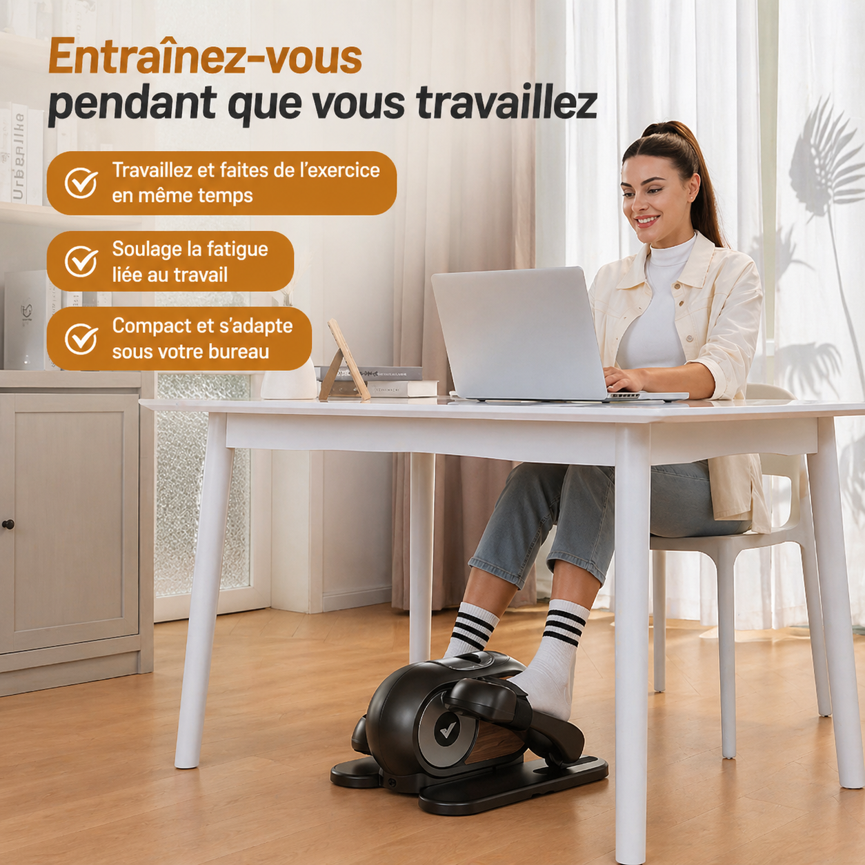 Elliptique de bureau électrique  – Télécommande & Silencieux - 12 vitesses