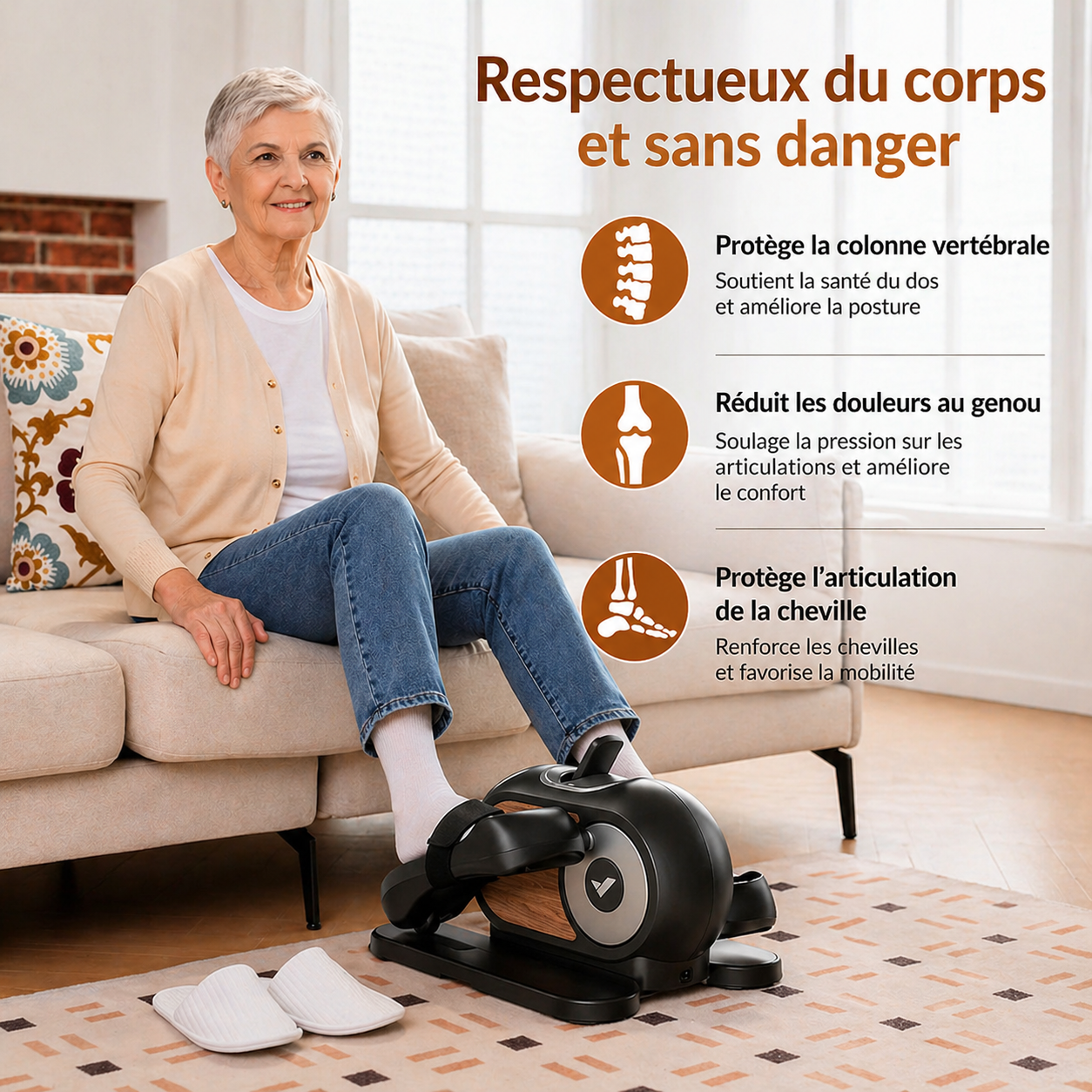 Elliptique de bureau électrique  – Télécommande & Silencieux - 12 vitesses