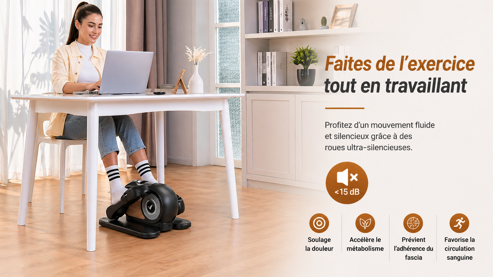 Elliptique de bureau électrique  – Télécommande & Silencieux - 12 vitesses