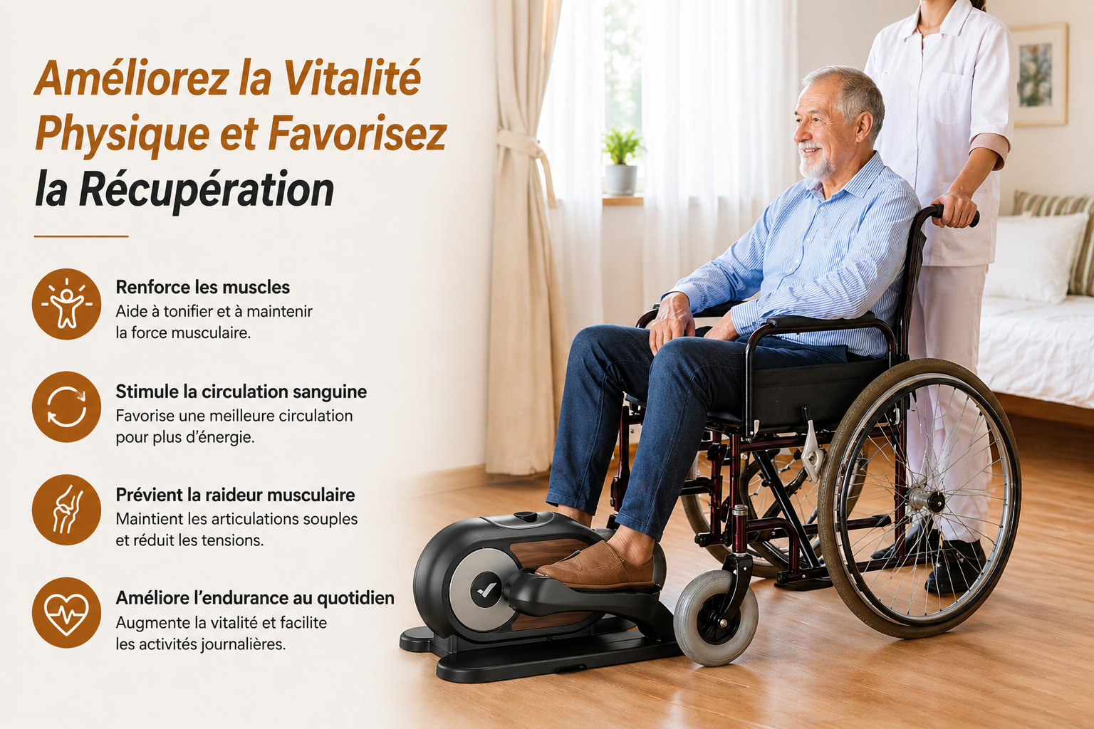 Elliptique de bureau électrique  – Télécommande & Silencieux - 12 vitesses