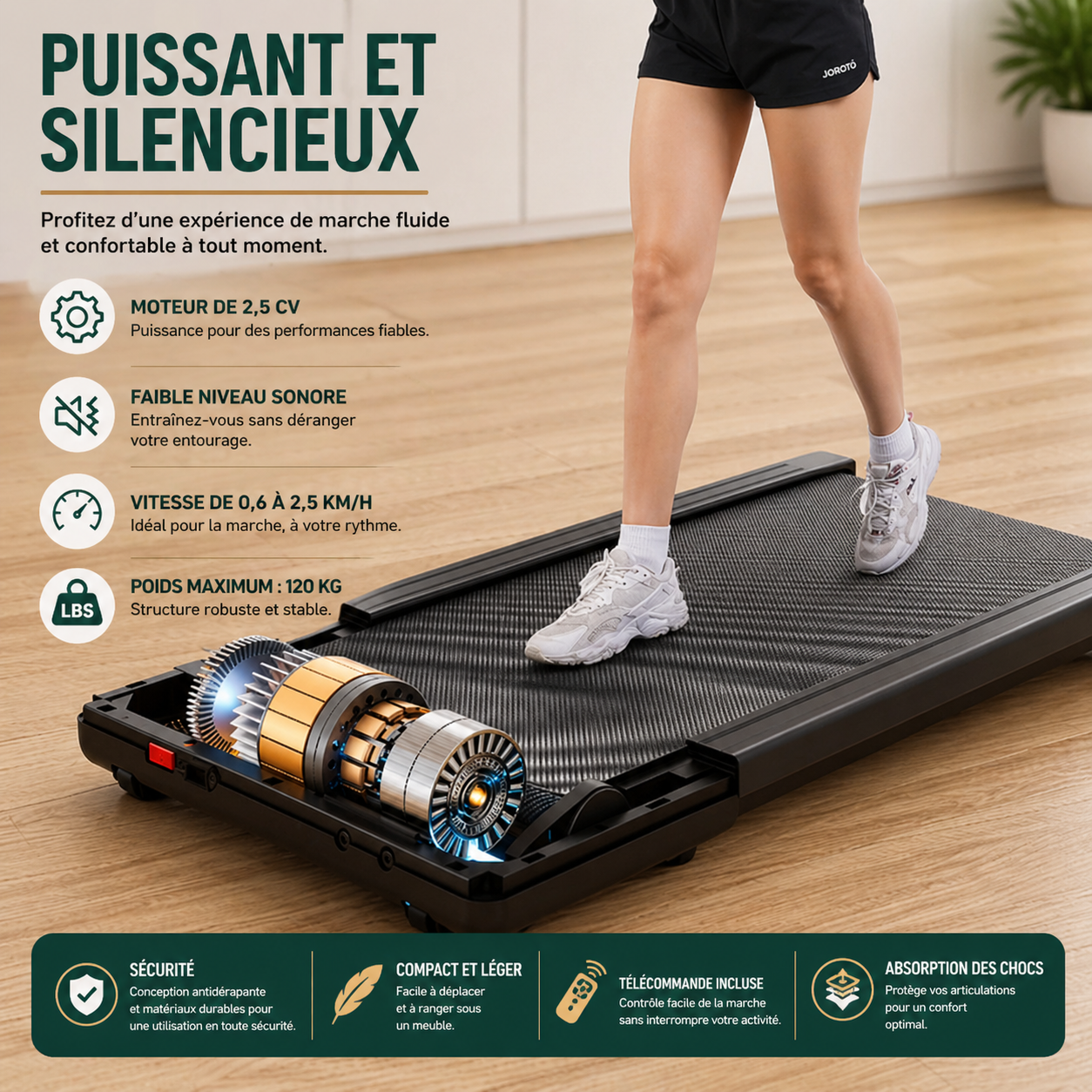 Tapis marche plat connecté Bluetooth Compatible PitPat