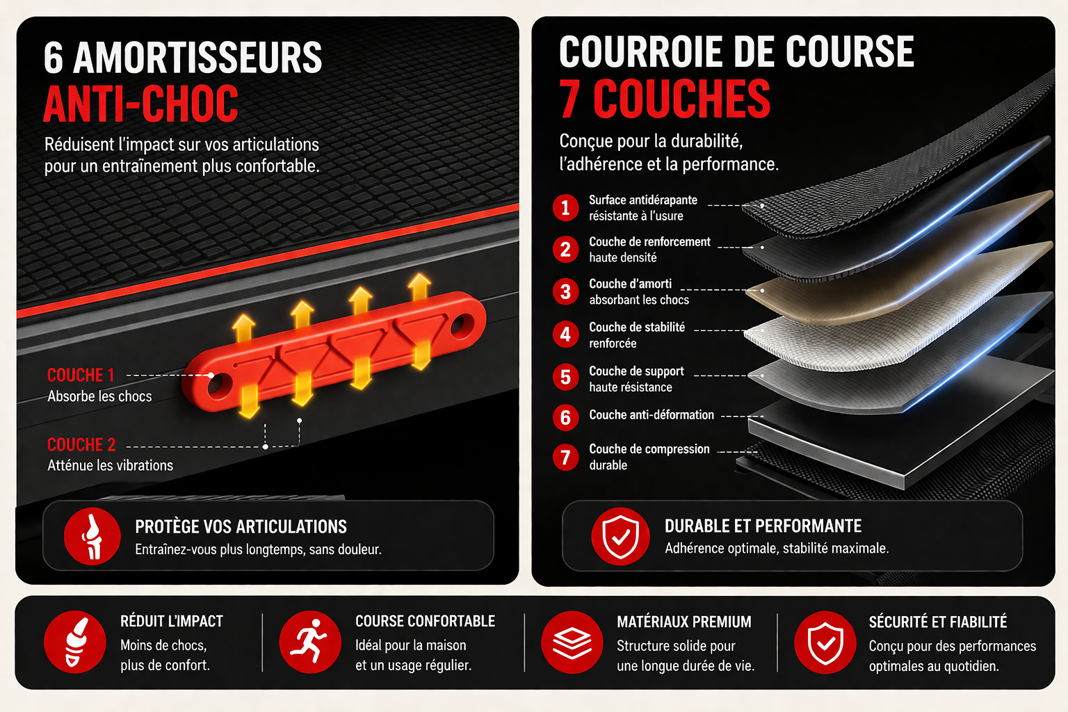 Tapis de course compact inclinable 10km/h- Cardio, marche intensive