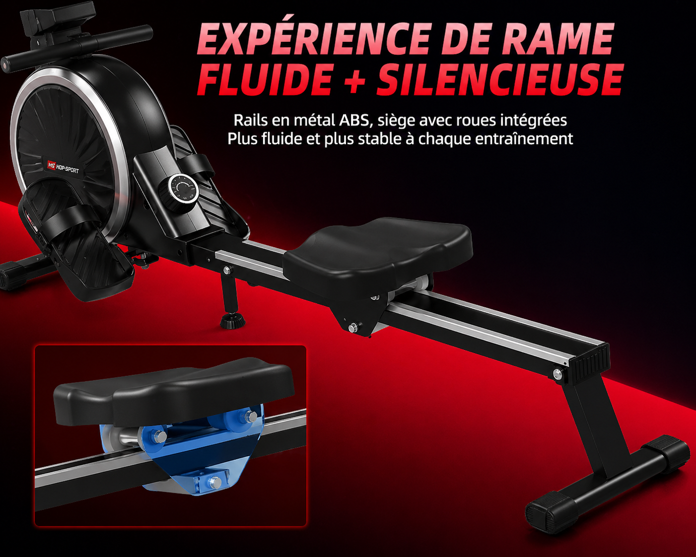 Rameur magnétique Compact - 16 Niveaux de Résistance & Ecran LCD Silencieux