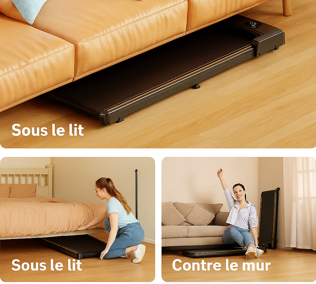 Tapis de marche compact 2.5 HP – Silencieux, antidérapant, idéal perte de poids à domicile