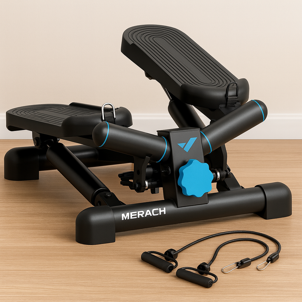 Mini Stepper Rotatif 140 kg avec Cordes de Résistance – Fitness Maison & Bureau