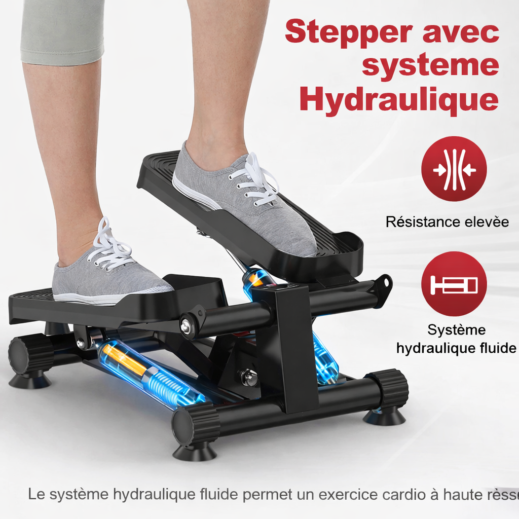 Mini Stepper Compact  avec Elastiques de Résistance – Fitness Maison & Bureau