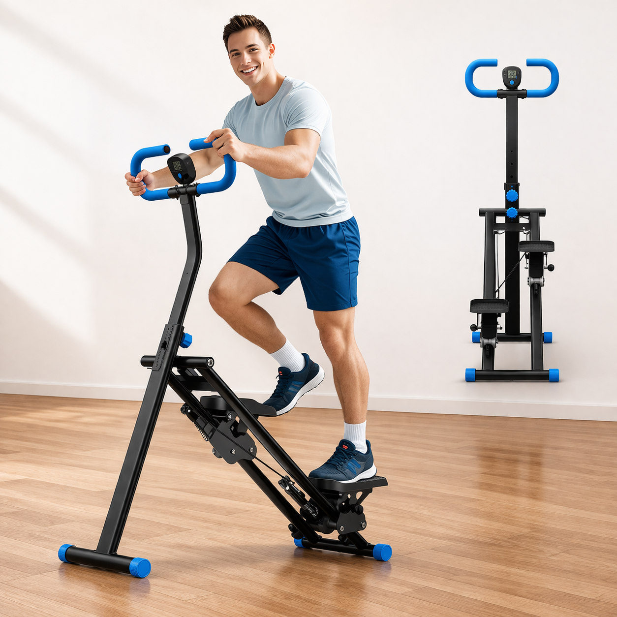 Stepper Escalier Fitness Pliable – Machine Cardio Corps Entier, 150 kg, Compact Maison