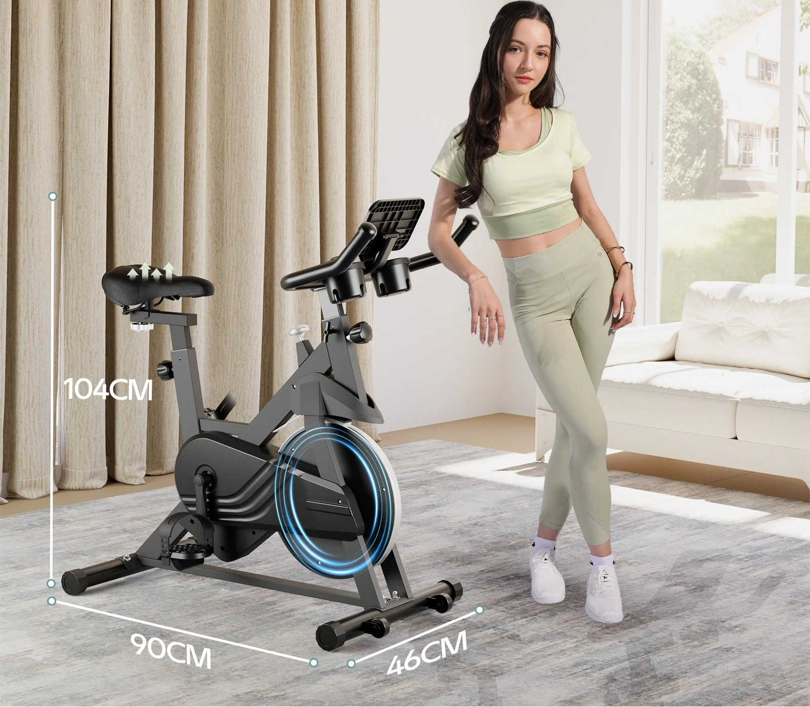 Vélo d’appartement magnétique, 32 niveaux de résistance, écran LCD, capacité 100 kg