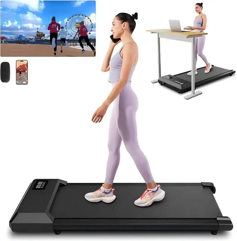 Tapis de marche électrique compact 80 cm moteur 2.2 HP silencieux 2 en 1
