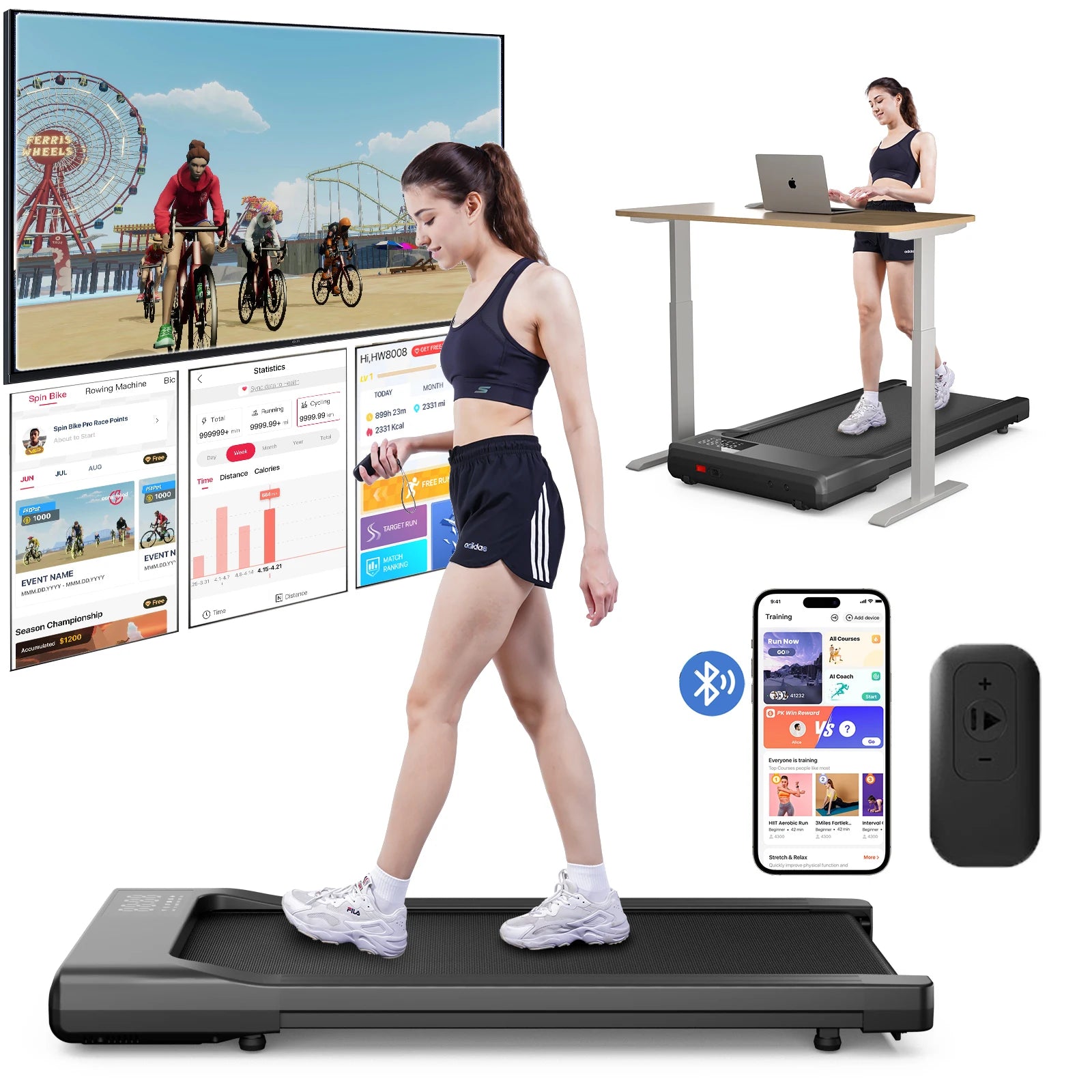 Tapis marche plat connecté Bluetooth Compatible PitPat