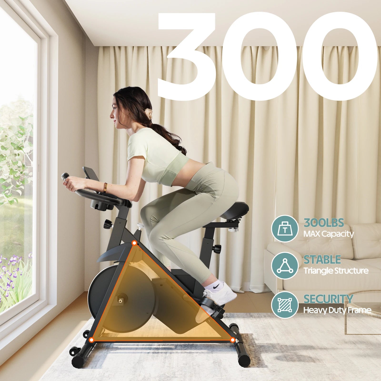 Vélo d’appartement magnétique, 32 niveaux de résistance, écran LCD, capacité 100 kg