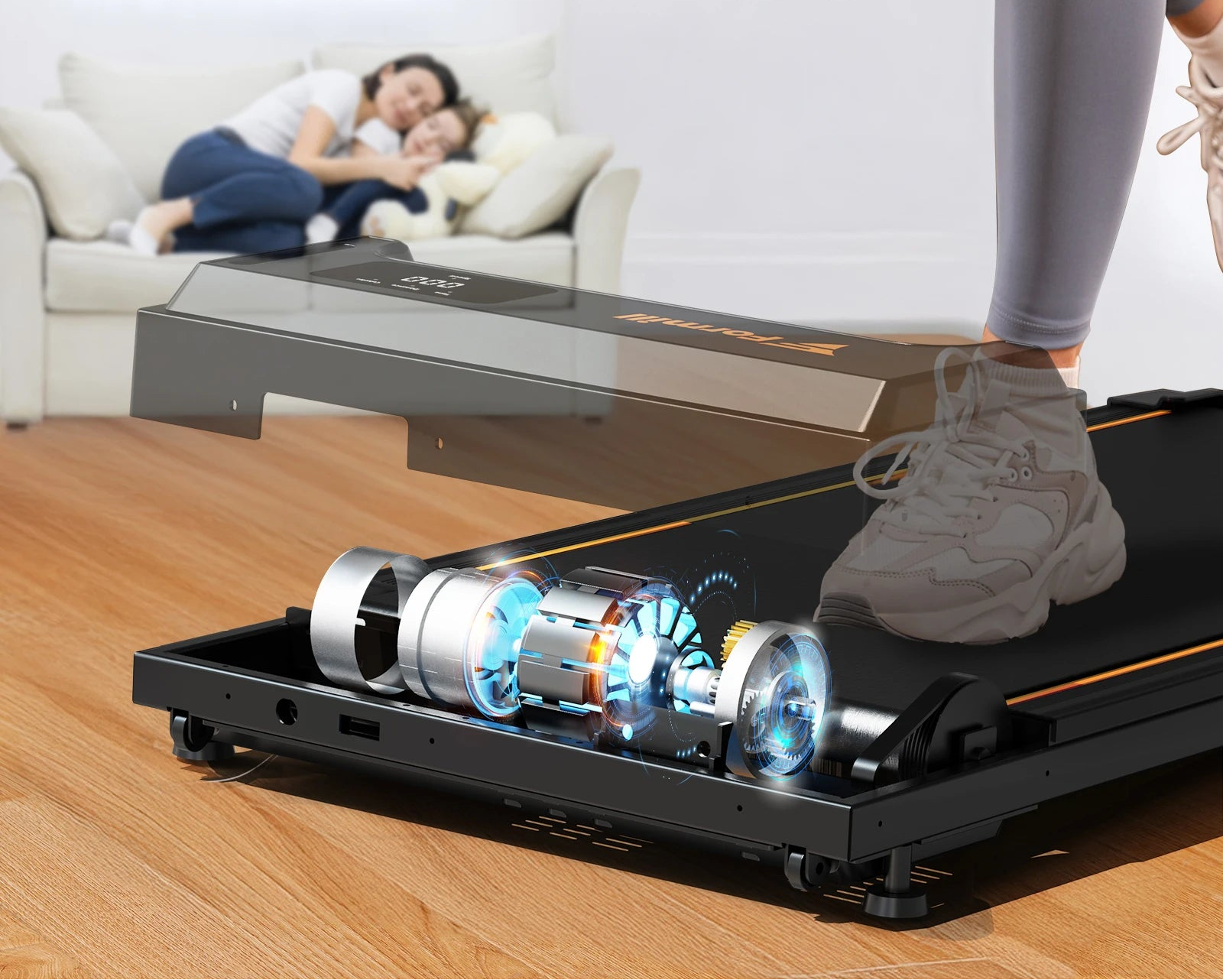 Tapis de marche compact 2.5 HP – Silencieux, antidérapant, idéal perte de poids à domicile