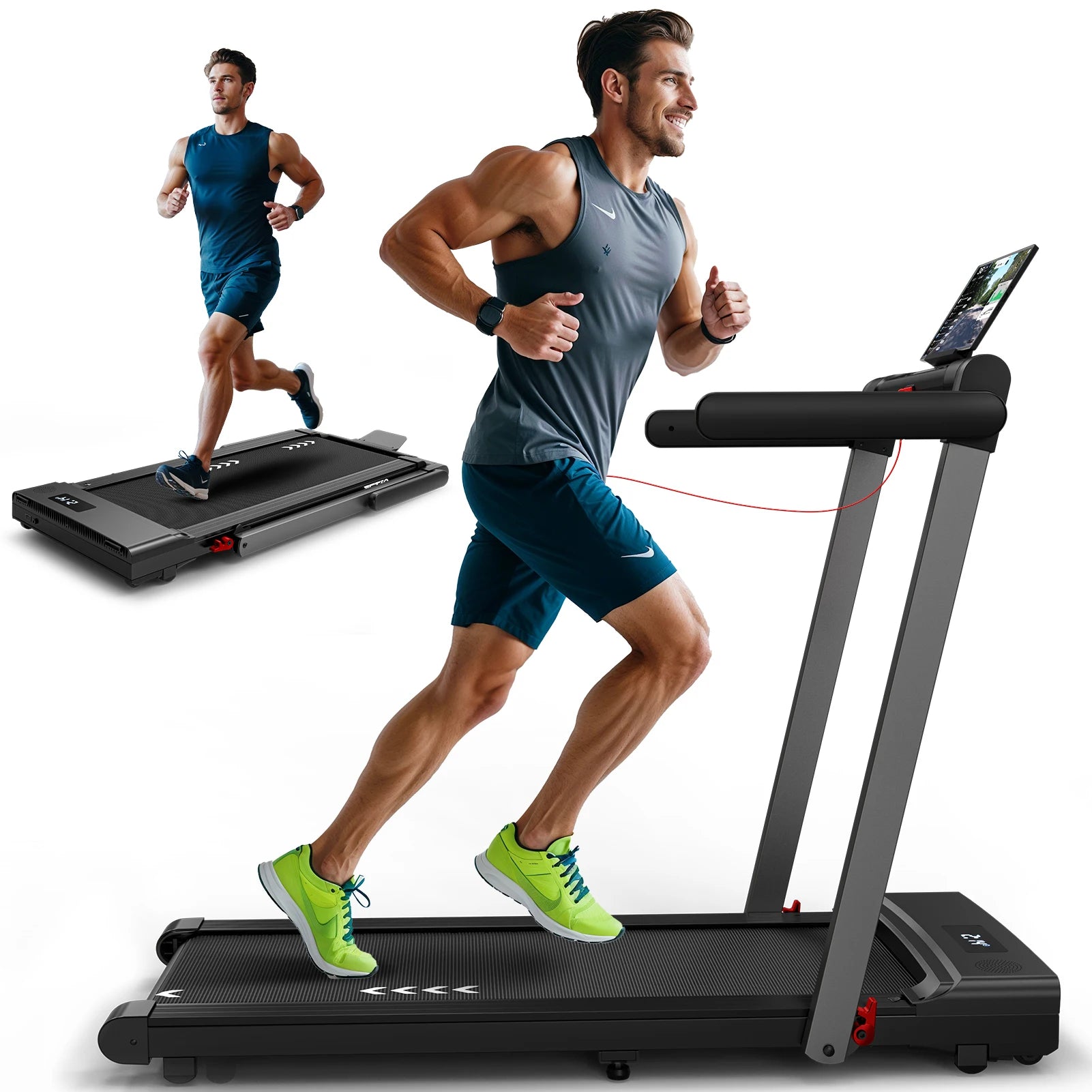 Tapis de course pliable 4-en-1 - Bluetooth 12km/h
