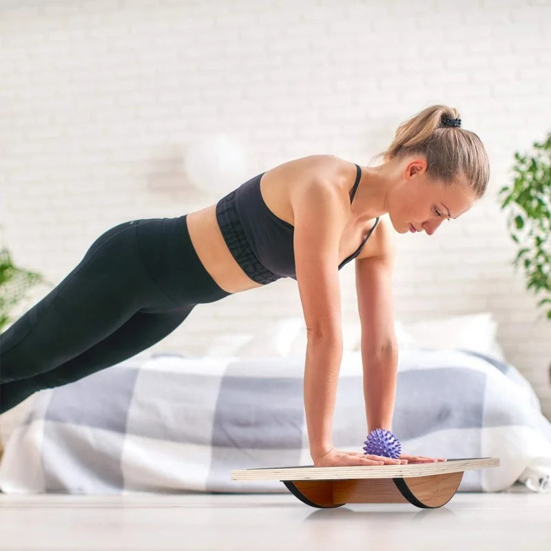 Planche d’équilibre en bois – Stabilité, gainage et renforcement complet