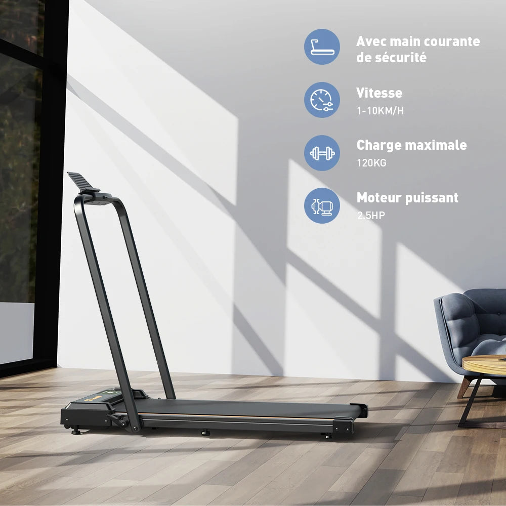 Tapis de marche compact 2.5 HP – Silencieux, antidérapant, idéal perte de poids à domicile