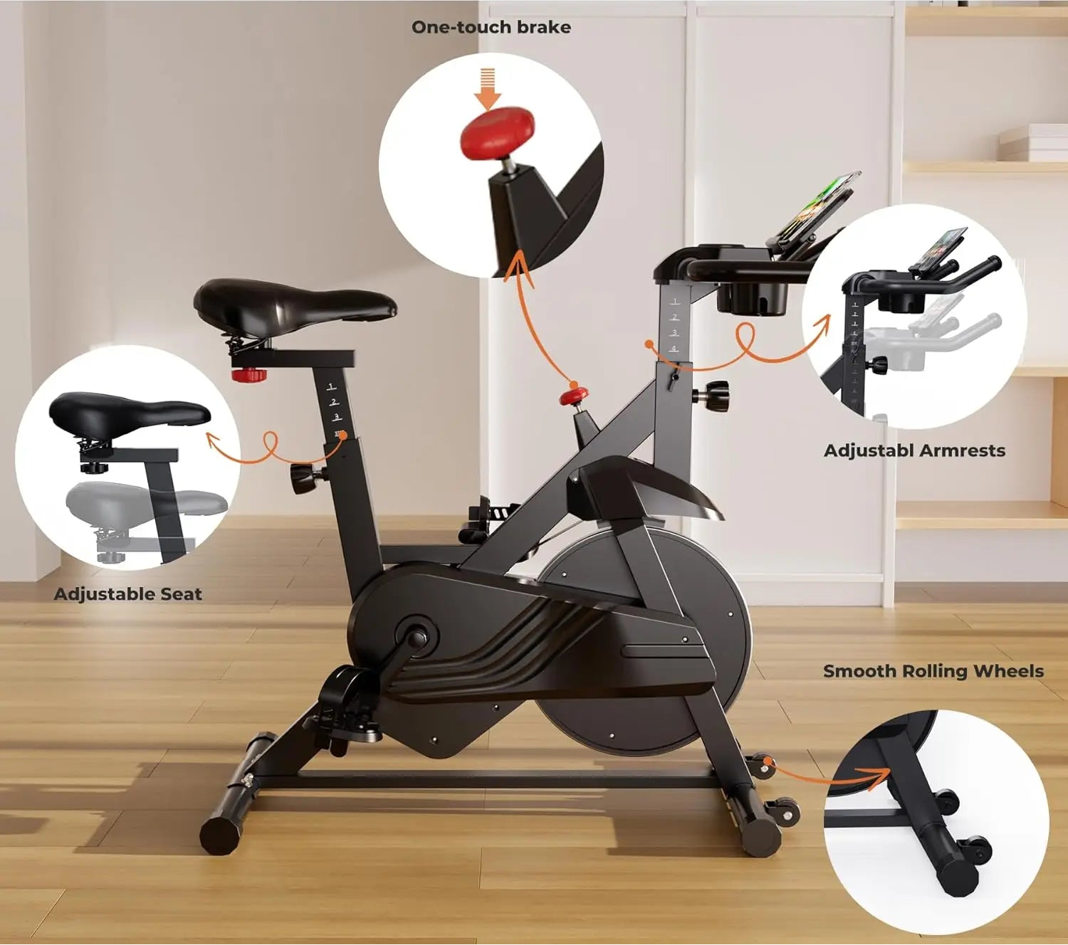 Vélo d’appartement magnétique, 32 niveaux de résistance, écran LCD, capacité 100 kg