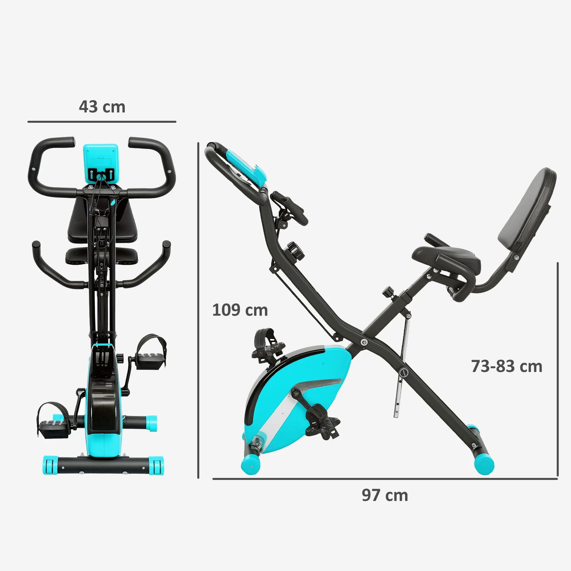Vélo d’appartement pliable SportNow – Silencieux & Compact (8 niveaux de résistance)