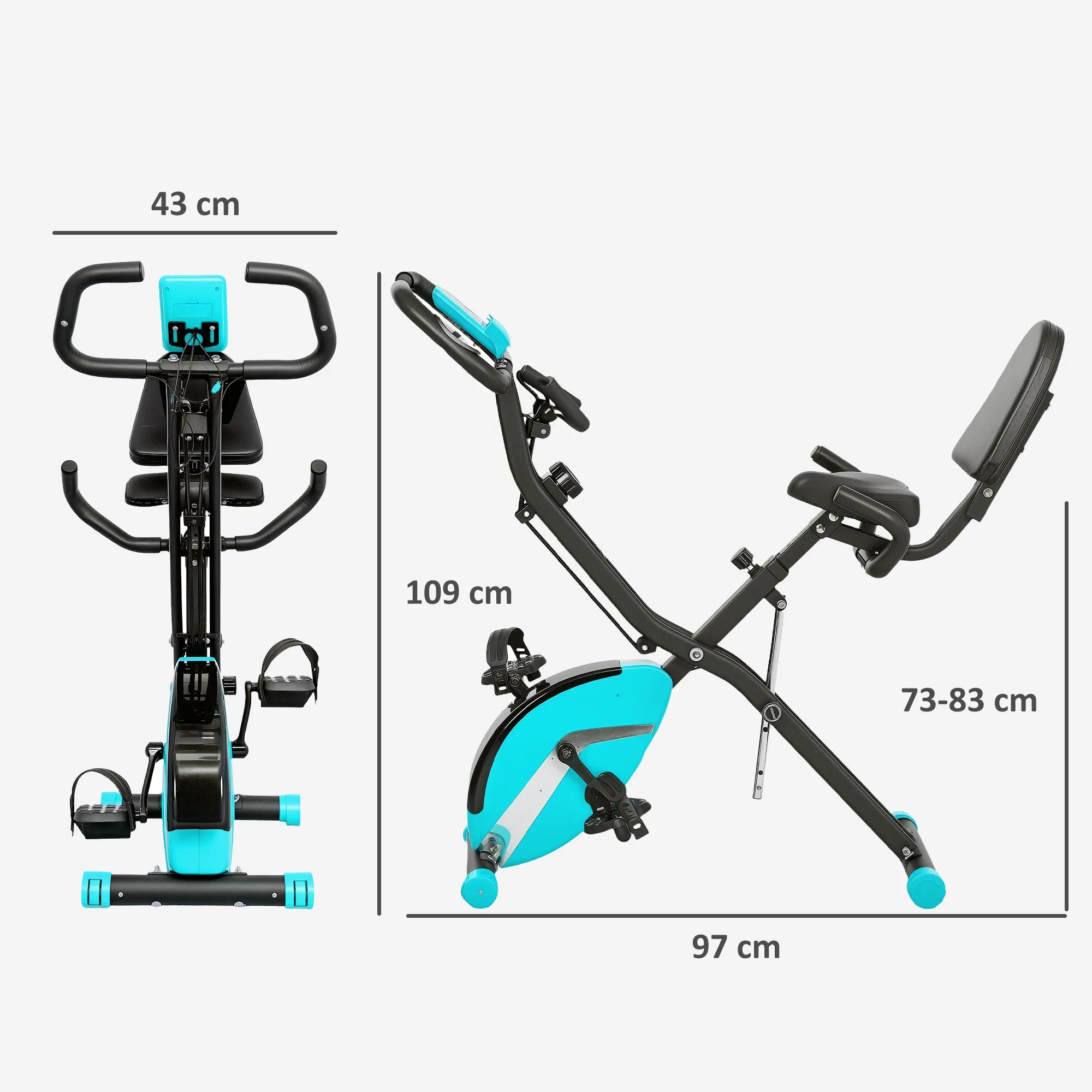 Vélo d’appartement pliable SportNow – Silencieux & Compact (8 niveaux de résistance)